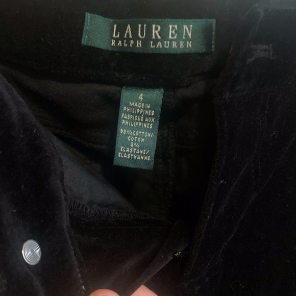 Ralph Lauren black velvet pants - Picture 2 of 3